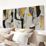 Golden Abstract Shapes Modern Wall Decor Poster