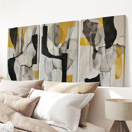Golden Abstract Shapes Modern Wall Decor Poster
