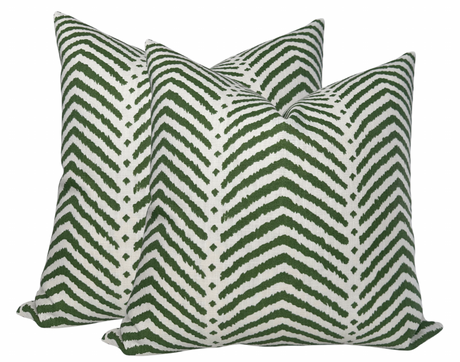La Jolla Pillow Cover in Verde Green, Schumacher Textiles