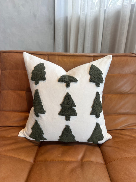 Tufted Christmas Tree Pillow Cover