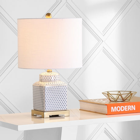 Ceramic/Metal-Ginger-Jar-LED-Square-Ginger-Jar-Table-Lamps