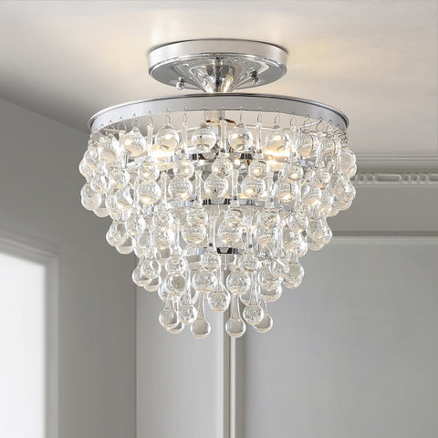Metal/Crystal-LED-Flush-Mount-Rubbed-Bronze-Flush-Mount