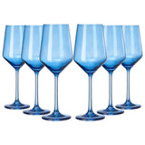 Rhea Stemmed Wine Glassware, Cobalt Blue, Set of 6