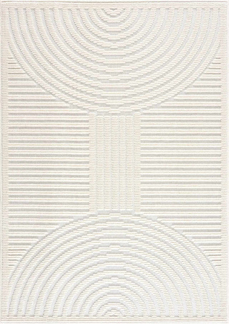 Deron White Washable 3D Rug
