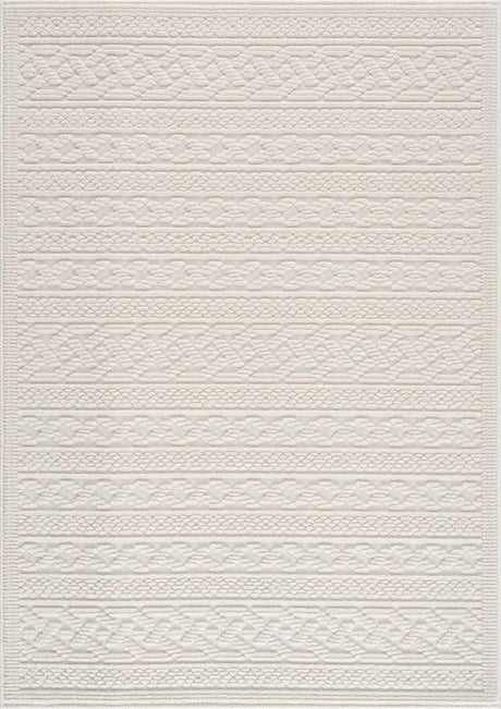 Fadey White 3D Washable Rug