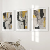 Golden Abstract Shapes Modern Wall Decor Poster