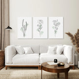 Boho Botanical Art Prints | Set of 3 Green Leaves