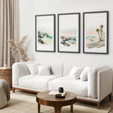 Watercolor Beach Art. Set of 3 Tropical Ocean Scene Decor