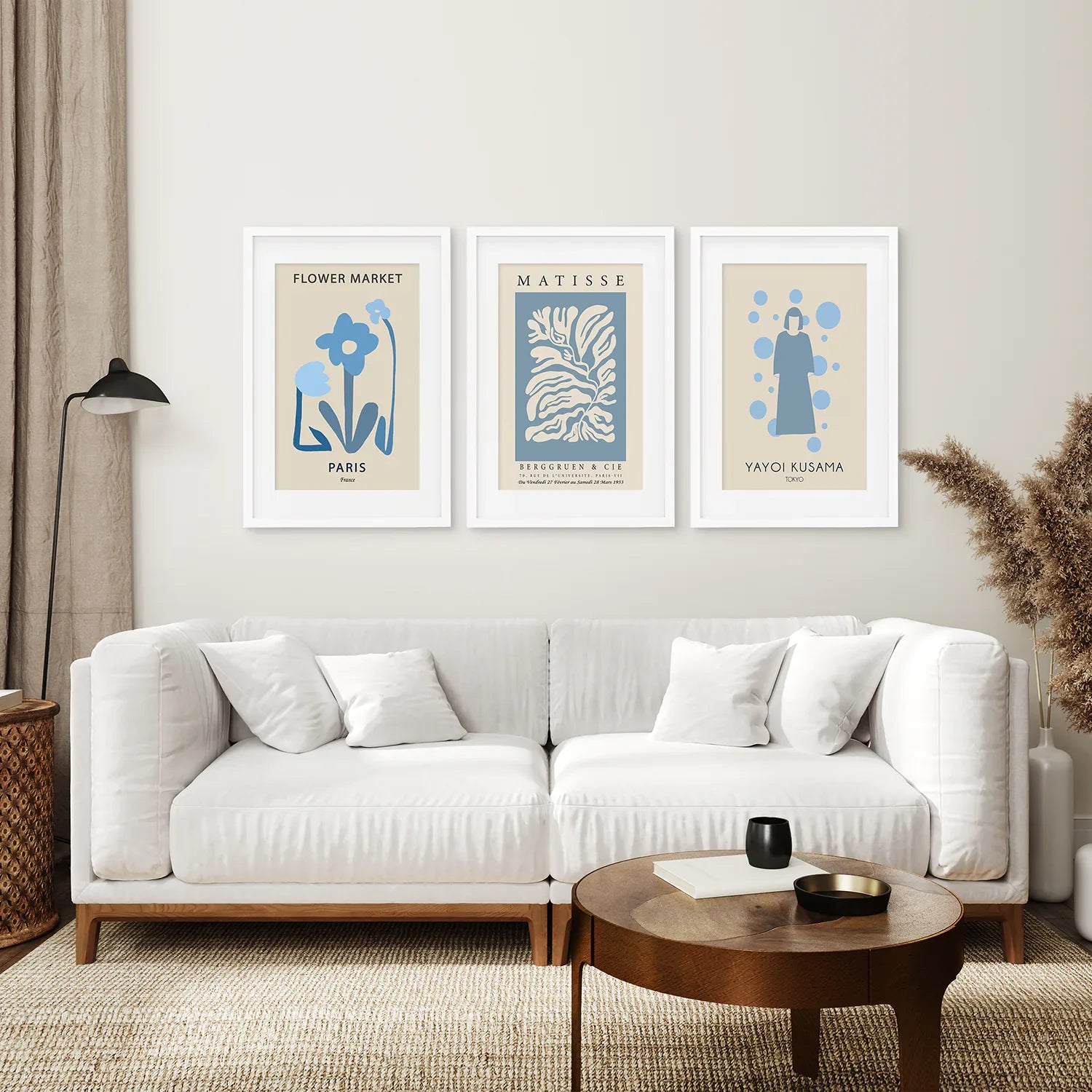 Modern Y2k Style Set of 3 Posters. Pastel Blue