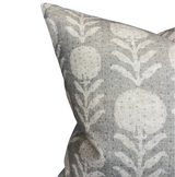 Zinnia Pillow Cover in Sand Grey, McLaurin + Piercy Textiles