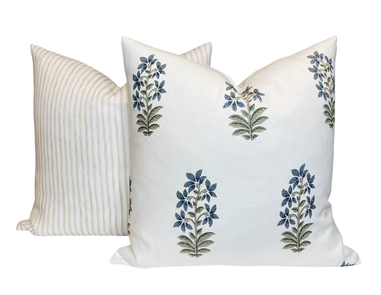 Udaipur Pillow Cover in Indigo, Peter Dunham Textiles