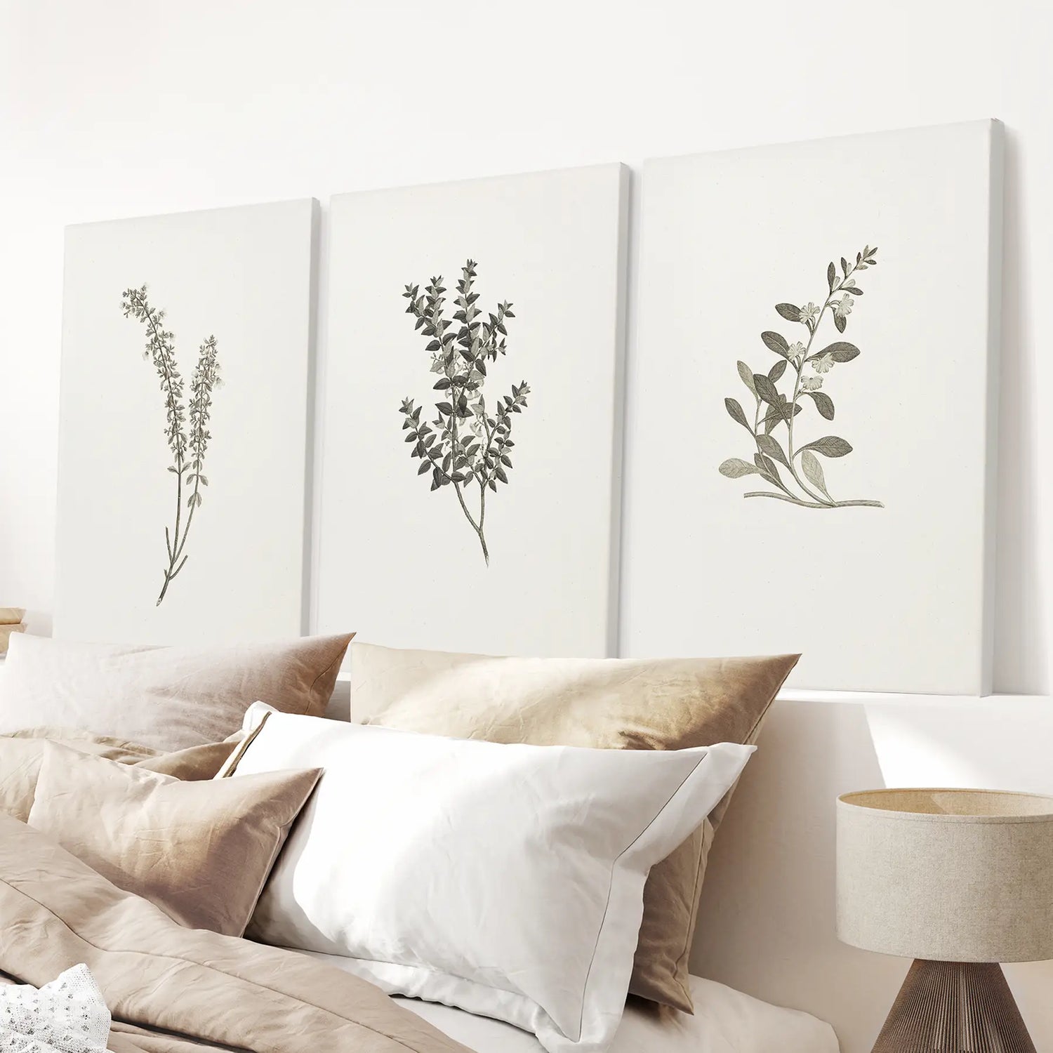 Vintage Floral 3 Piece Wall Art. Rustic Botanical Posters