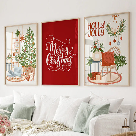 Winter Scene Print Xmas Wall Decor Poster Art