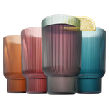 Eze Acrylic Ribbed Highball Glassware, Set of 4