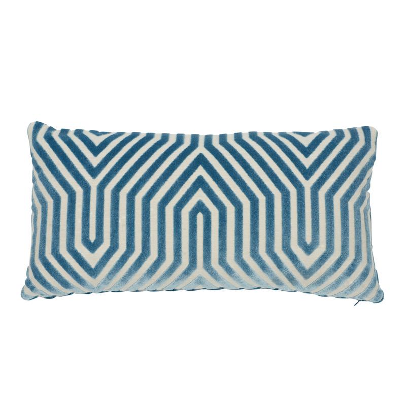 Vanderbilt Velvet Pillow Cover in Marine Blue, Schumacher Textiles
