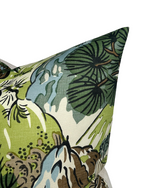 Pagoda Pillow Cover in Green + Brown