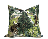 Pagoda Pillow Cover in Green + Brown