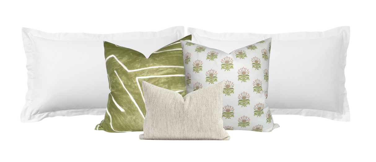 Milford Pillow Cover in Pink and Green