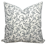 Vina Floral Print Pillow Cover in Indigo