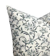 Vina Floral Print Pillow Cover in Indigo