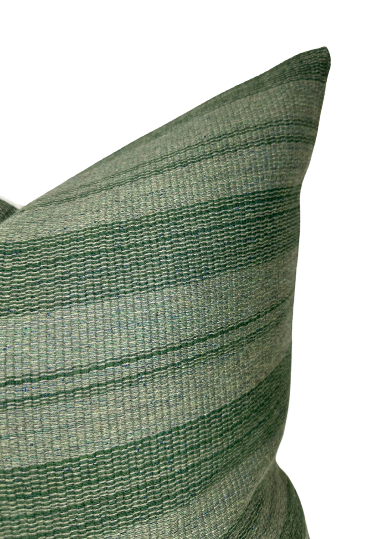 Striped Woven Pillow Cover in Forest Green