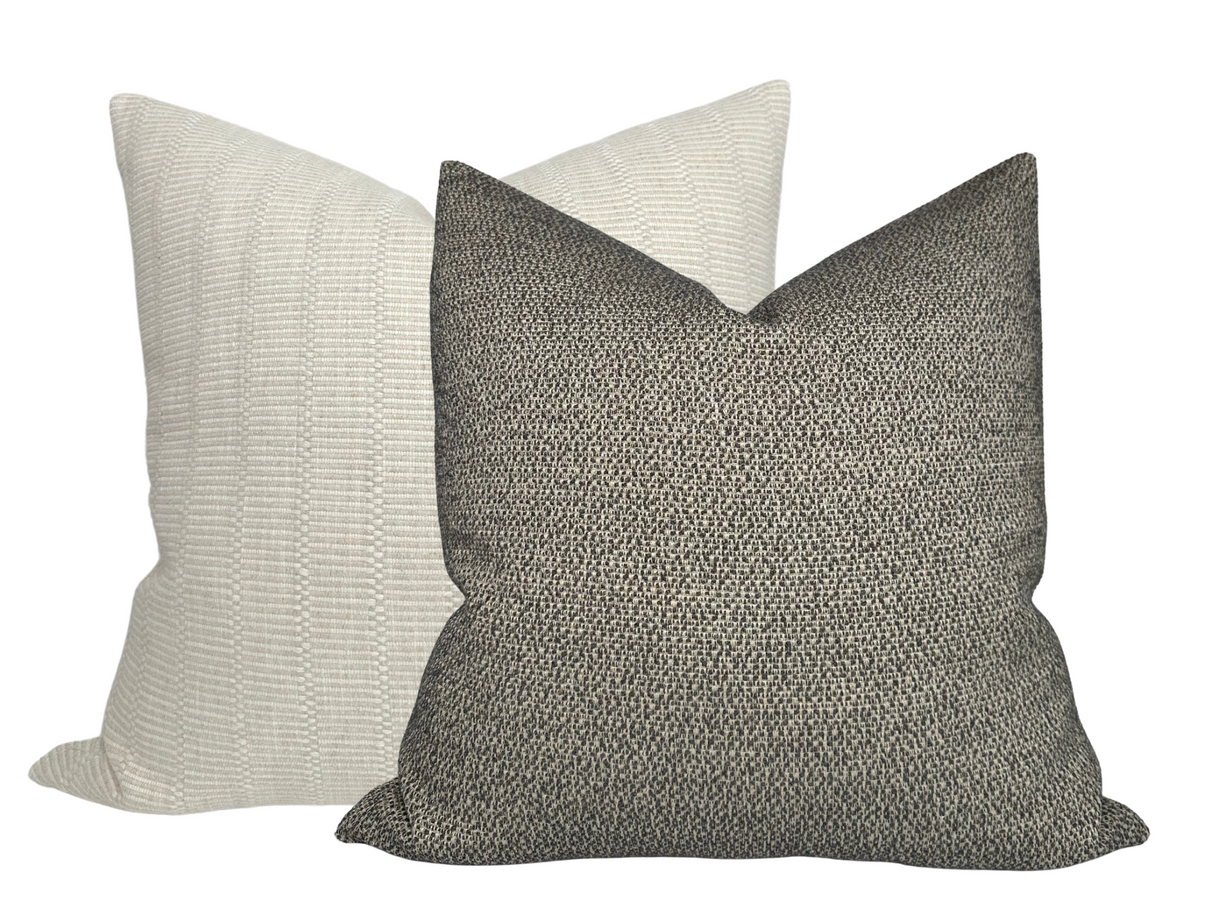 Nubby Woven Pillow Cover in Charcoal