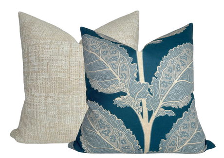 Lacinato Pillow Cover in Mineral Blue