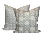 Zinnia Pillow Cover in Sand Grey, McLaurin + Piercy Textiles