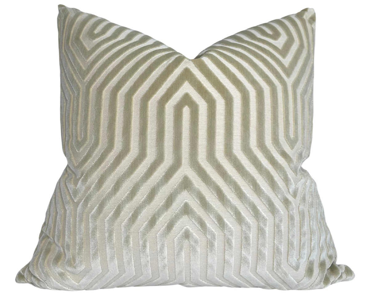 Vanderbilt Pillow Cover in Greige, Schumacher Textiles