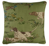 Pointers Pillow Cover in Meadow Green, Schumacher Textiles