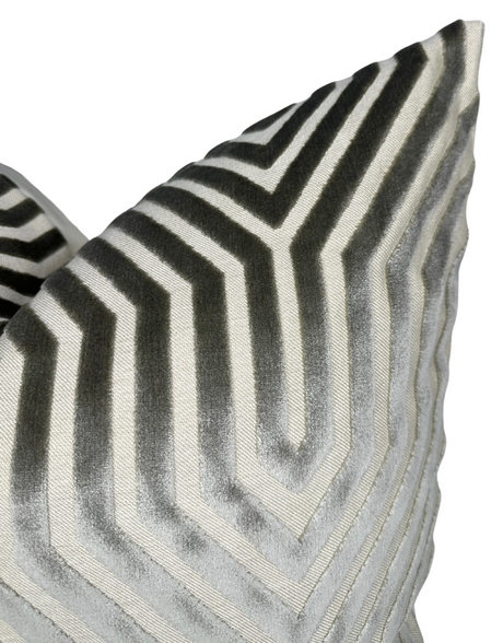 Vanderbilt Pillow Cover in Dove Grey, Schumacher Textiles