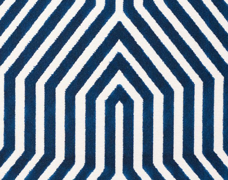 Vanderbilt Velvet Pillow Cover in Navy Blue, Schumacher Textiles