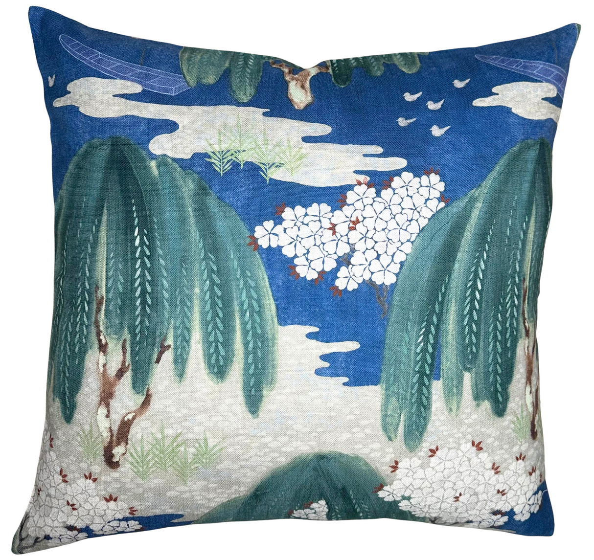 Willow Tree Pillow Cover in Navy