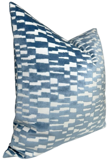 Mod Velvet Pillow Cover in Marine Blue