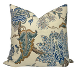 Chalfont Pillow Cover in Porcelain Blue, Schumacher Textiles