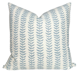 Willow Floral Linen Pillow Cover in Blue, Merika Meyer Textiles