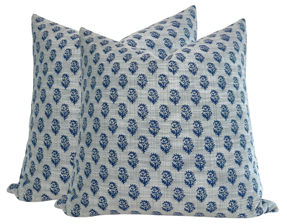 Rajmata Woven Pillow Cover in Blue, Indoor/Outdoor Pillows, Peter Dunham Textiles