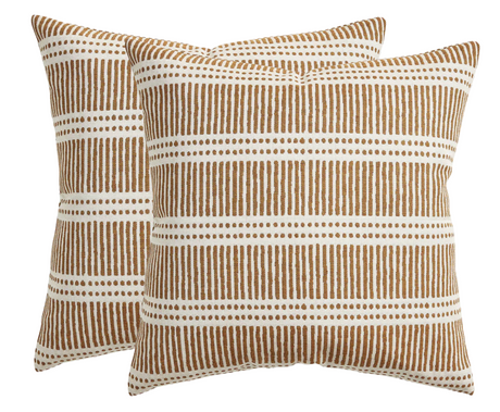Dash Dot Pillow Cover in Rattan, Walter G Pillows, Decorative Throw Pillows