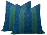 Peter Dunham Fez Pillow Cover in Green Indigo, Indoor Outdoor Pillow