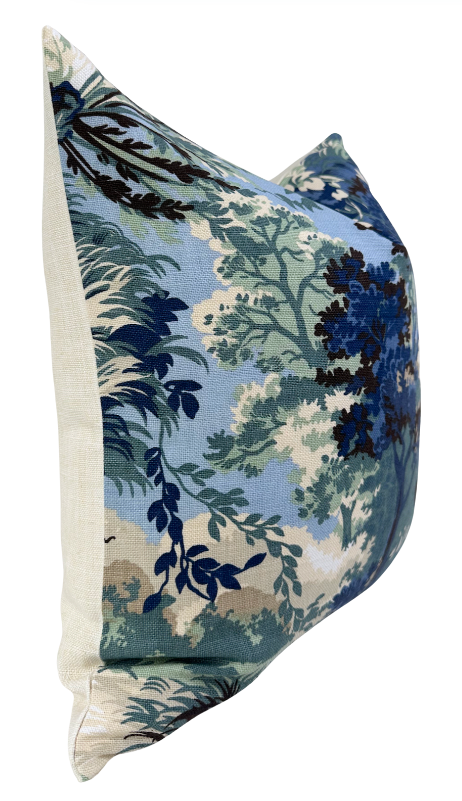 Lincoln Toile Pillow Cover in Navy and Green