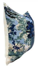 Lincoln Toile Pillow Cover in Navy and Green
