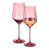 Tonal Stemmed Wine Glassware, Cranberry Red, Set of 2