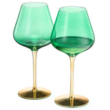 Deco Stemmed Wine Glassware, Set of 2