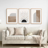 Trendy Mid Century Style Set of 3 Prints. Boho Art