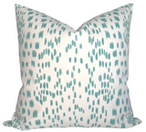 Les Touches Pillow Cover in Aqua Blue