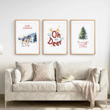 Winter Wonderland Christmas Wall Art Prints Set