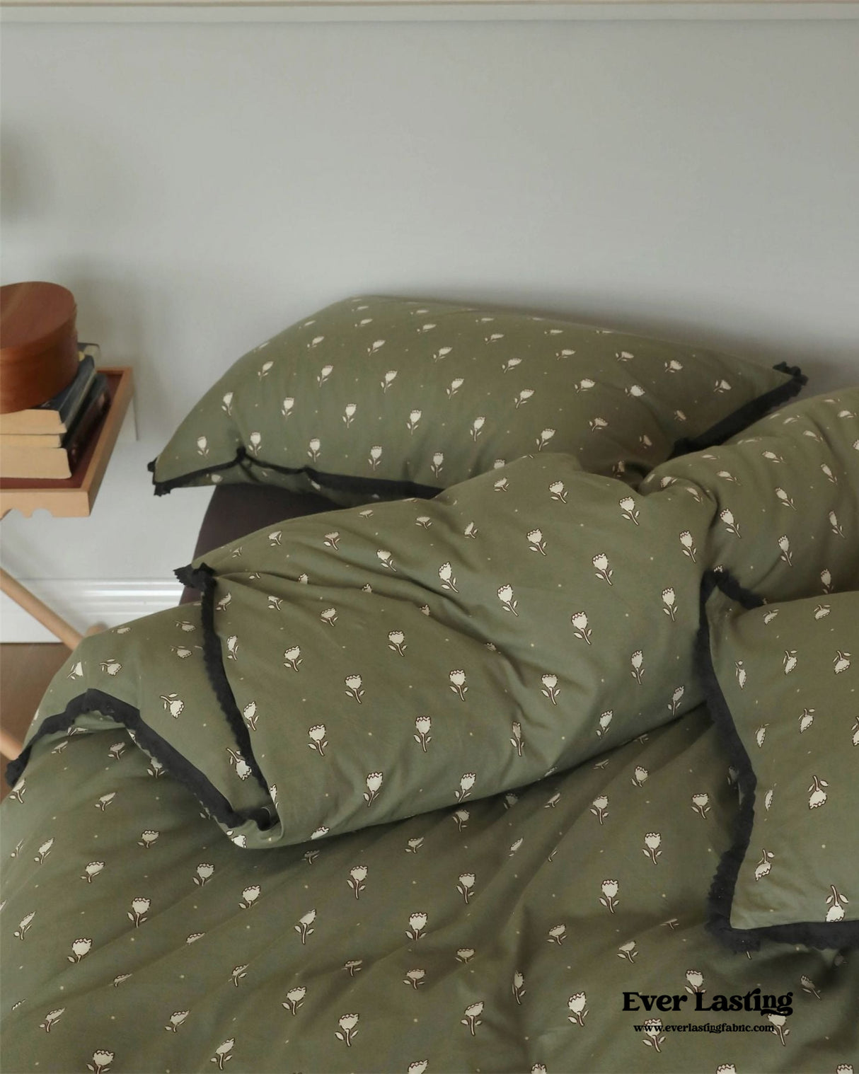 Anaya Rose French Vintage Bedding Set / Green + Brown