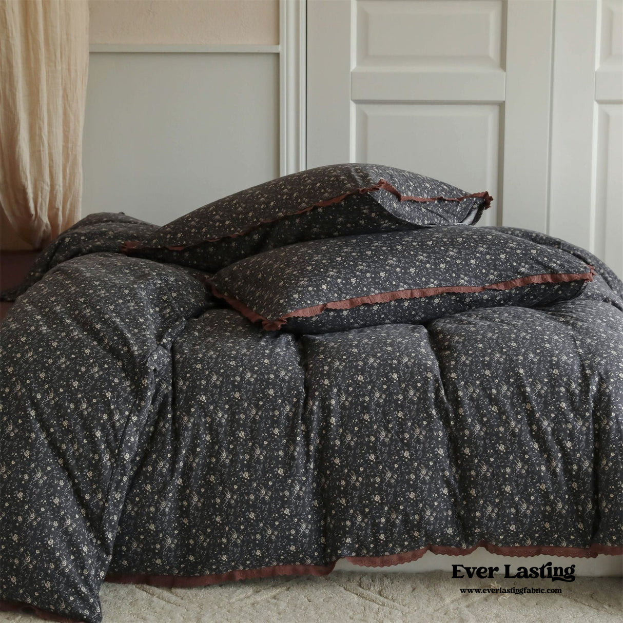 Anaya Rose French Vintage Bedding Set / Green + Brown