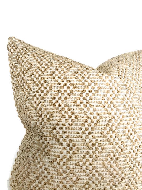 Audley Woven Pillow Cover in Sand, Schumacher Textiles