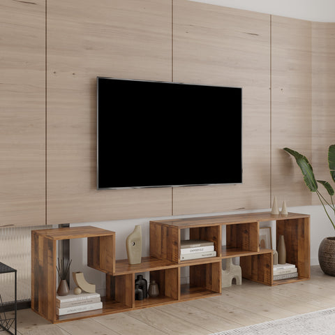 Configurable-Double-L-Shaped-(Oak)-TV-Stand